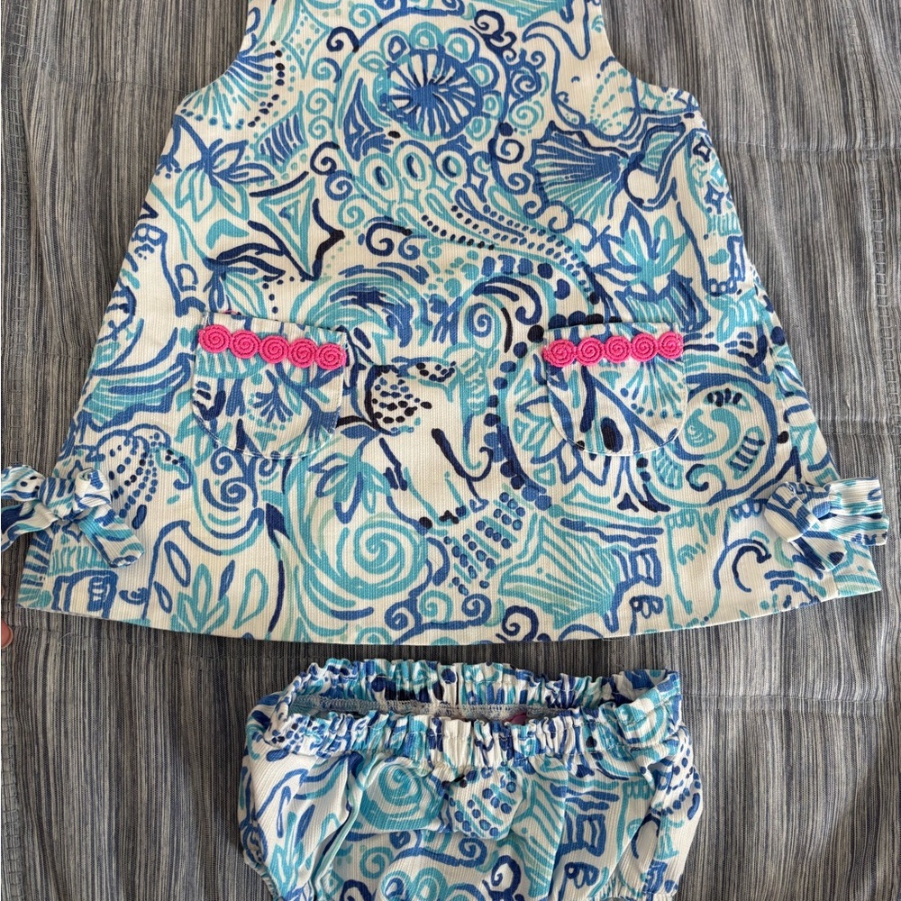 Lilly Pulitzer Blue and White Diaper Cover